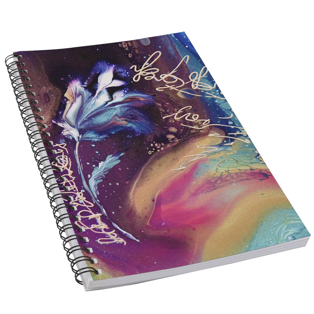 Fluid Art Rose Spiral Notebook 5.5" x 8.5" Notebook