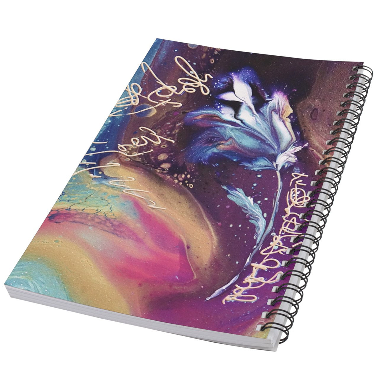 Fluid Art Rose Spiral Notebook 5.5" x 8.5" Notebook