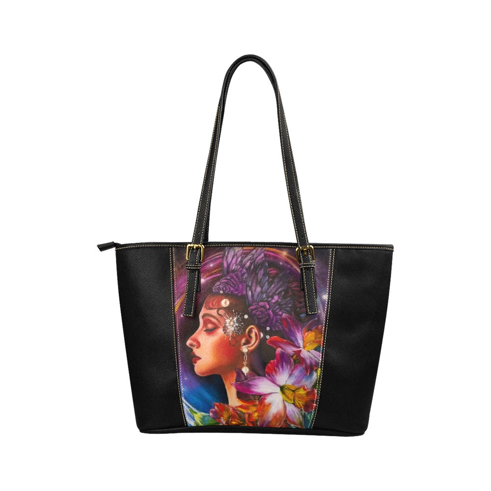 Aura Leather Tote Bag (Model 1640) (Small)