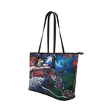 Swan Lake Leather Tote Bag (Model 1651) (Big)