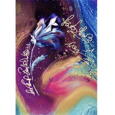 Fluid Art Rose Card Greeting Card 5" x 7"