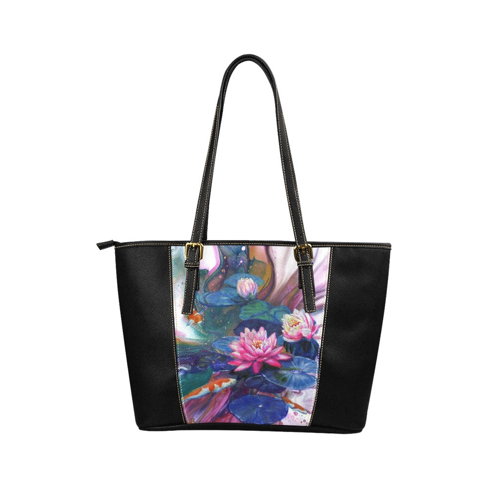 Flow of Serenity II Leather Tote Bag (Model 1640) (Small)