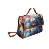 Pink and Ice All Over Print Waterproof Canvas Bag(Model1641)(Brown Strap)
