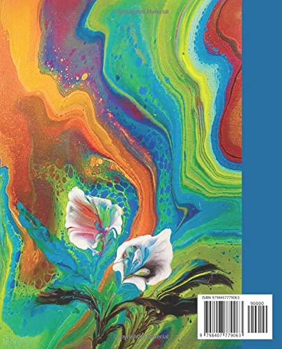 Composition Notebook: Beautiful wide ruled unique acrylic poured fluid art cover. Perfect gift for art lovers.