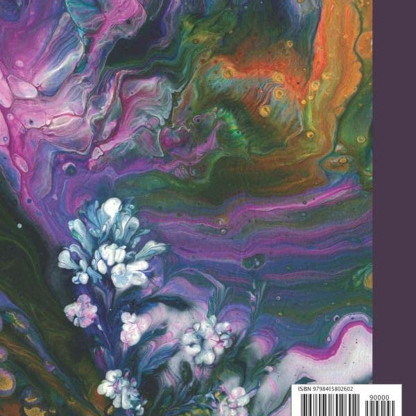 Composition Notebook: Beautiful college ruled acrylic poured fluid art flower. Unique and colorful. Perfect gift for art lovers.