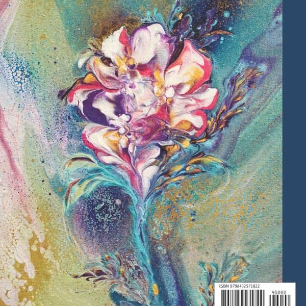 Composition Notebook: Beautiful college ruled acrylic poured fluid art flower. Unique and colorful. Perfect gift for art lovers.
