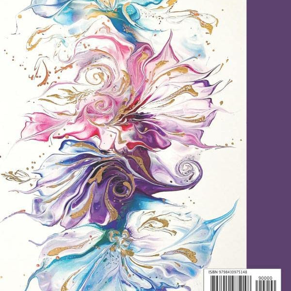 Composition Notebook: Beautiful wide ruled unique acrylic poured fluid art cover. Perfect gift for art lovers.