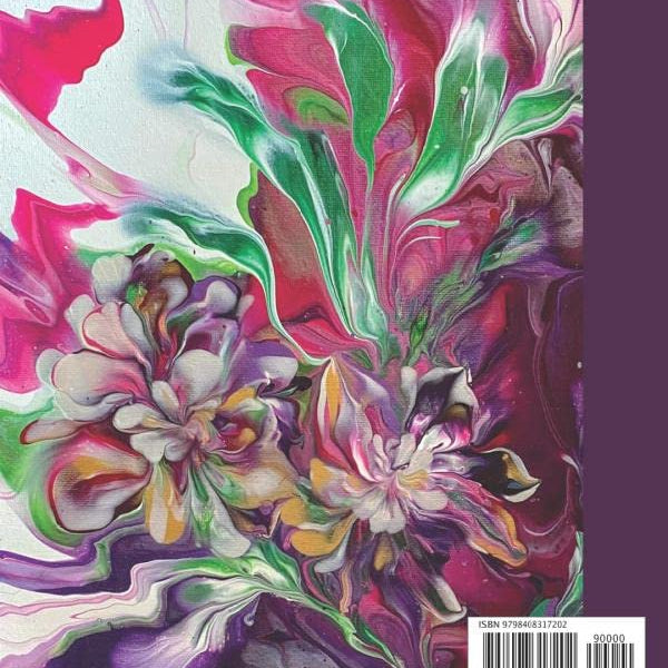 Composition Notebook: Beautiful college ruled acrylic poured fluid art flower. Unique and colorful. Perfect gift for students and art lovers.