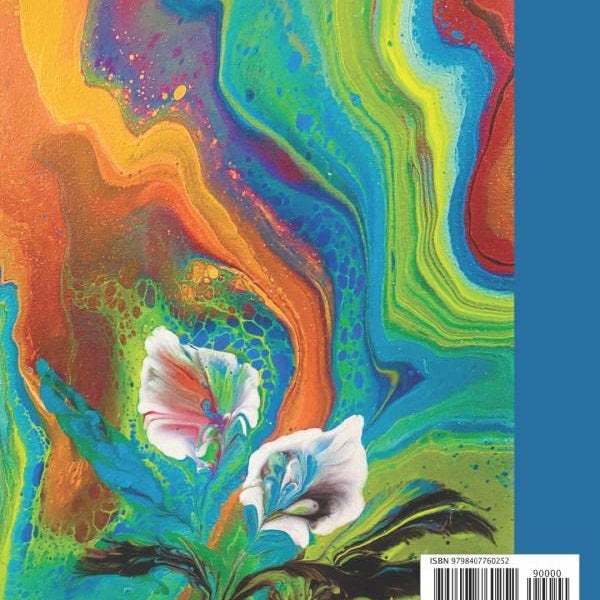 Composition Notebook: Beautiful college ruled acrylic poured fluid art flower. Unique and colorful. Perfect gift for students and art lovers.