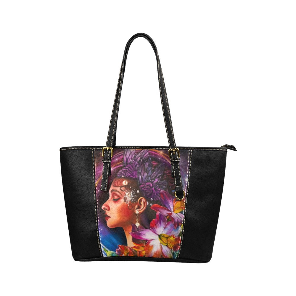 Aura Leather Tote Bag (Model 1640) (Small)