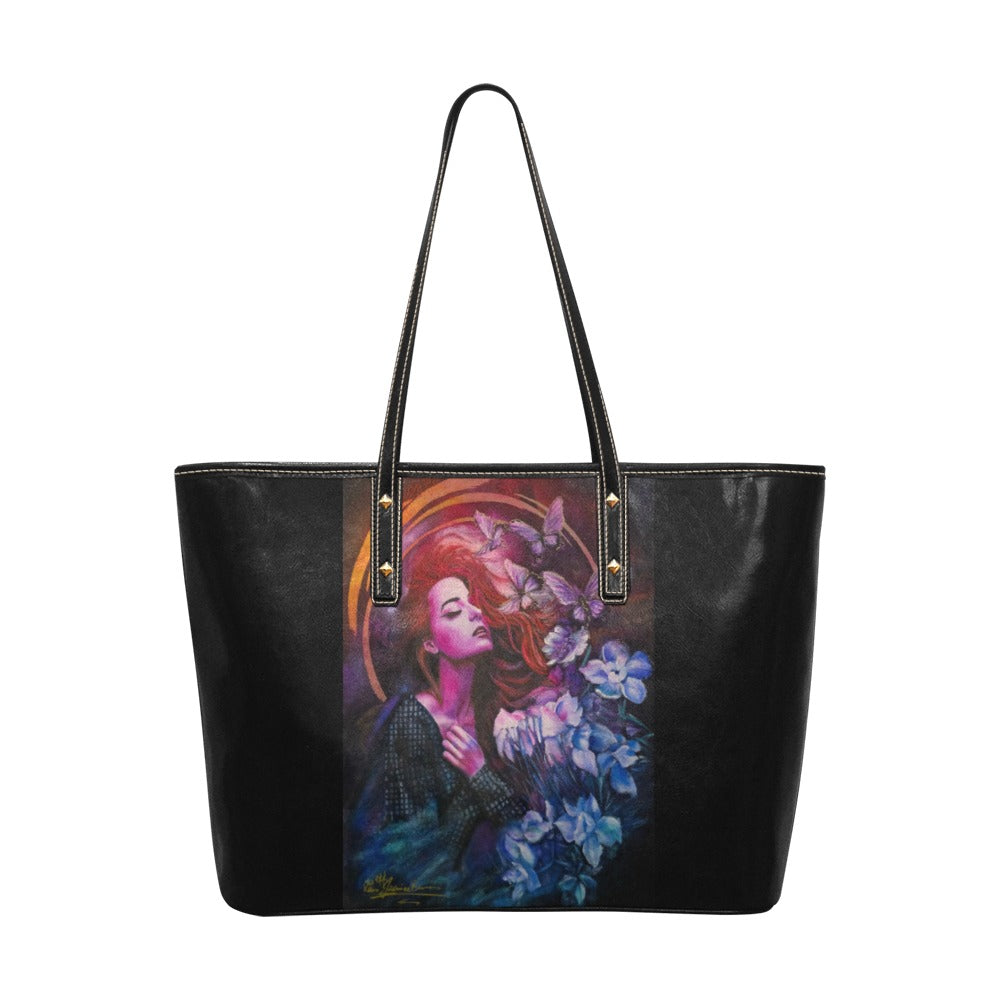 Butterfly Dream PU Leather Tote Bag(Model1709)