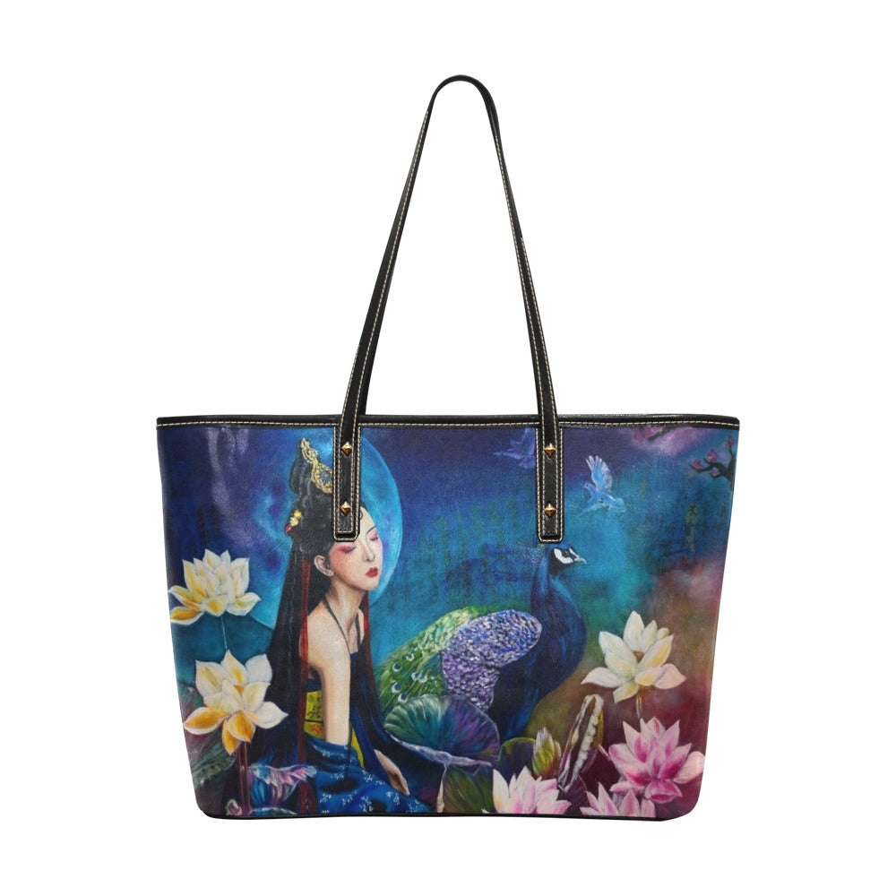 Peacock Princess PU Leather Tote Bag(Model1709)