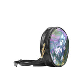 White Flowers Round Messenger Bag (Model 1647)