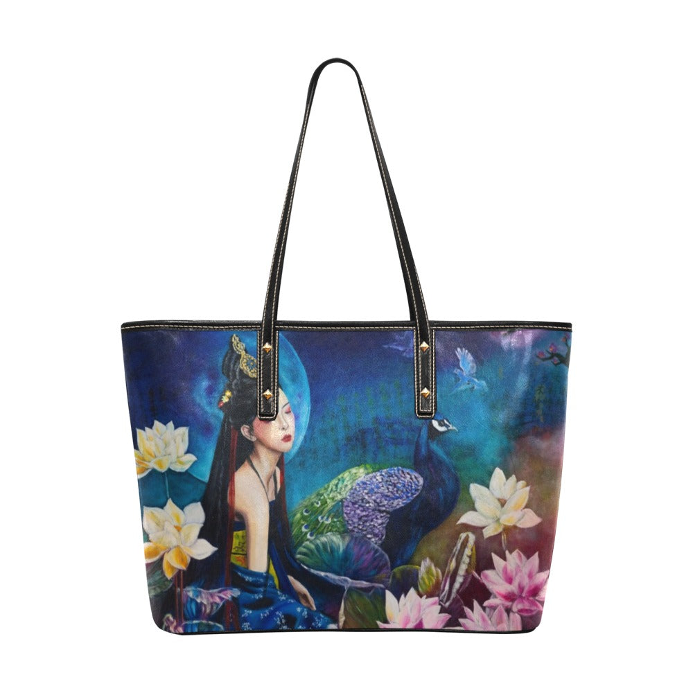 Peacock Princess PU Leather Tote Bag(Model1709)