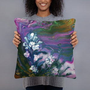 "Snowy Bloom" Basic Pillow